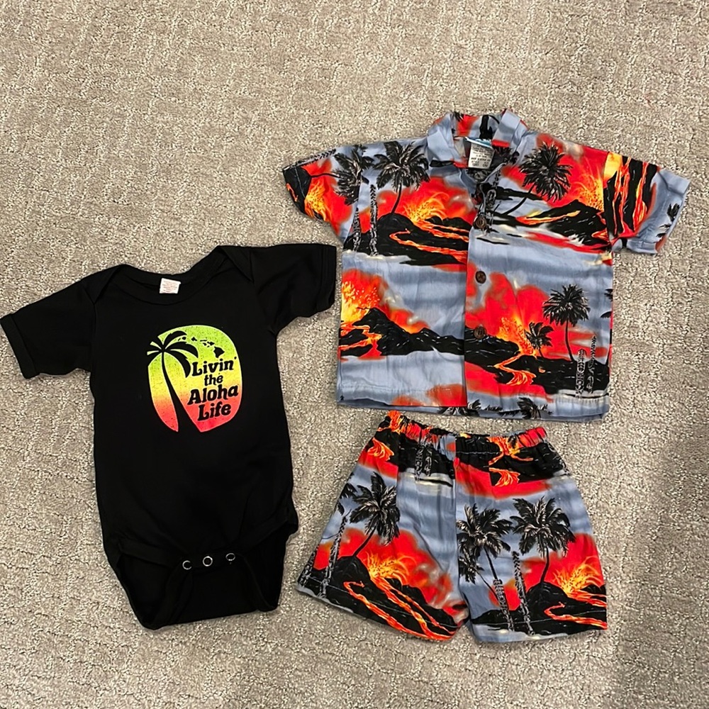 RJC Baby Boy Hawaiian Outfit Set Size 6months
